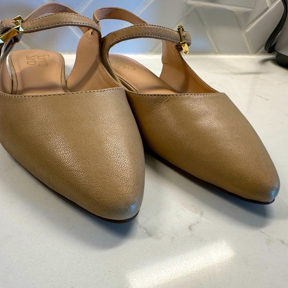 Franco Sarto nude leather slingback flats, size 8.5, brand new!